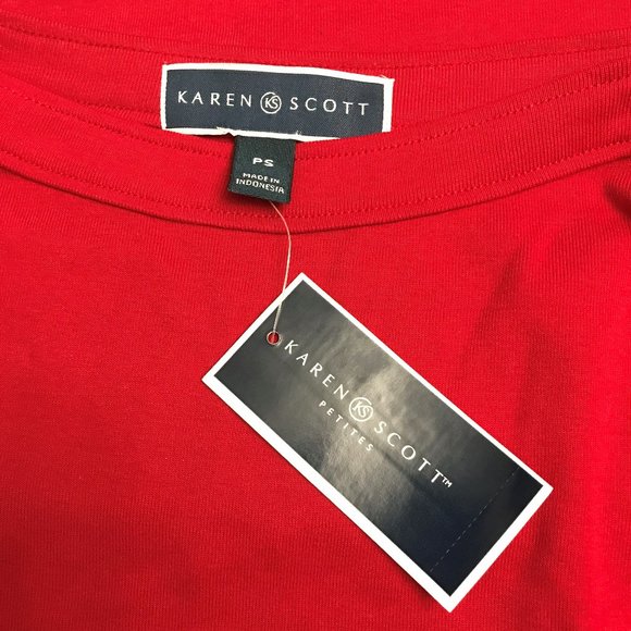 Karen Scott Women's Red Blouse NWT Petite Small - Picture 3 of 3